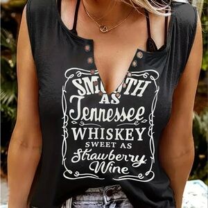 Chic Black Graphic Muscle Tee